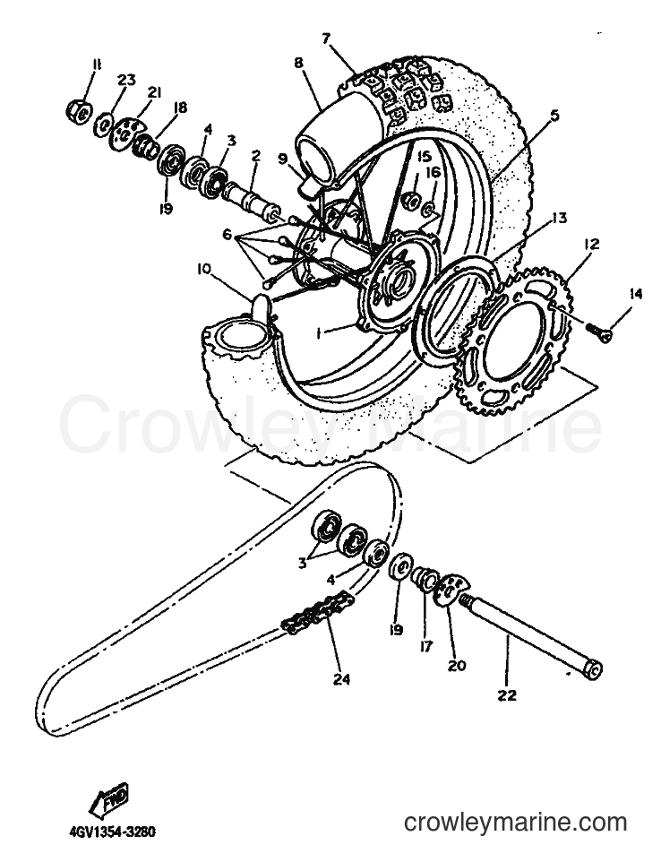 Yamaha Motors TT600S (4GV3) [999] - REAR WHEEL