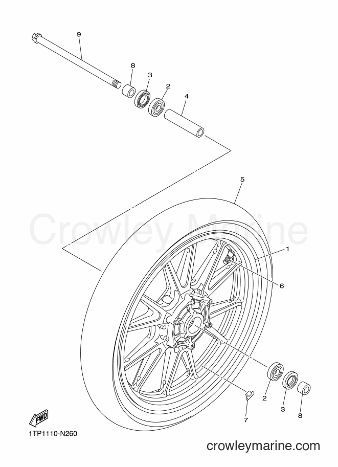 Yamaha Motors XVS950CU (2CY1) [010] - FRONT WHEEL