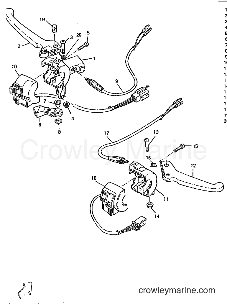 1995 Scooter CW50R - CW50R (4RD1) [999] - HANDLE SWITCH & LEVER