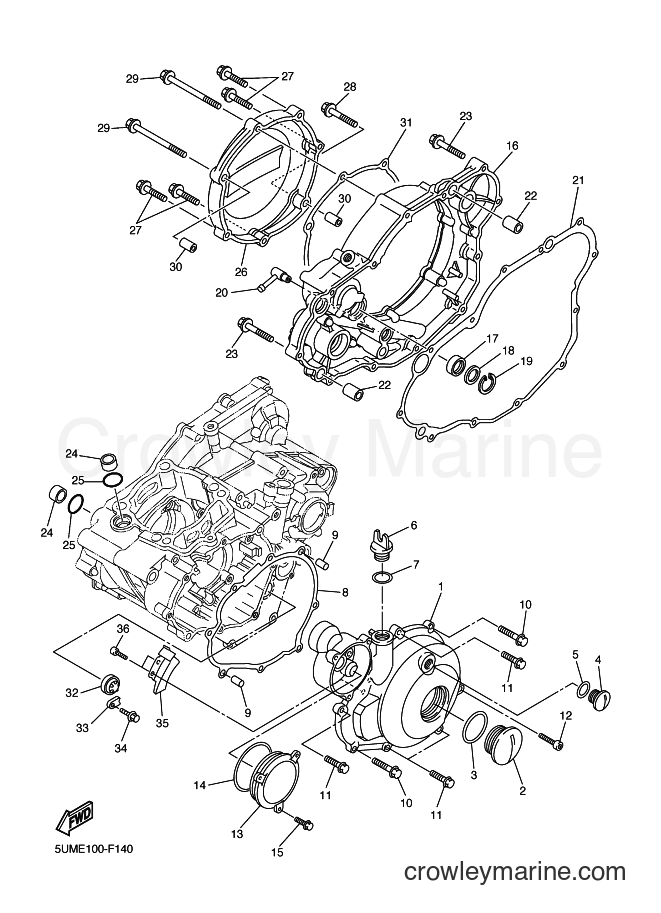 2007 Dirt Bike WR250F - WR250F (5UMF) [010] - CRANKCASE COVER 1