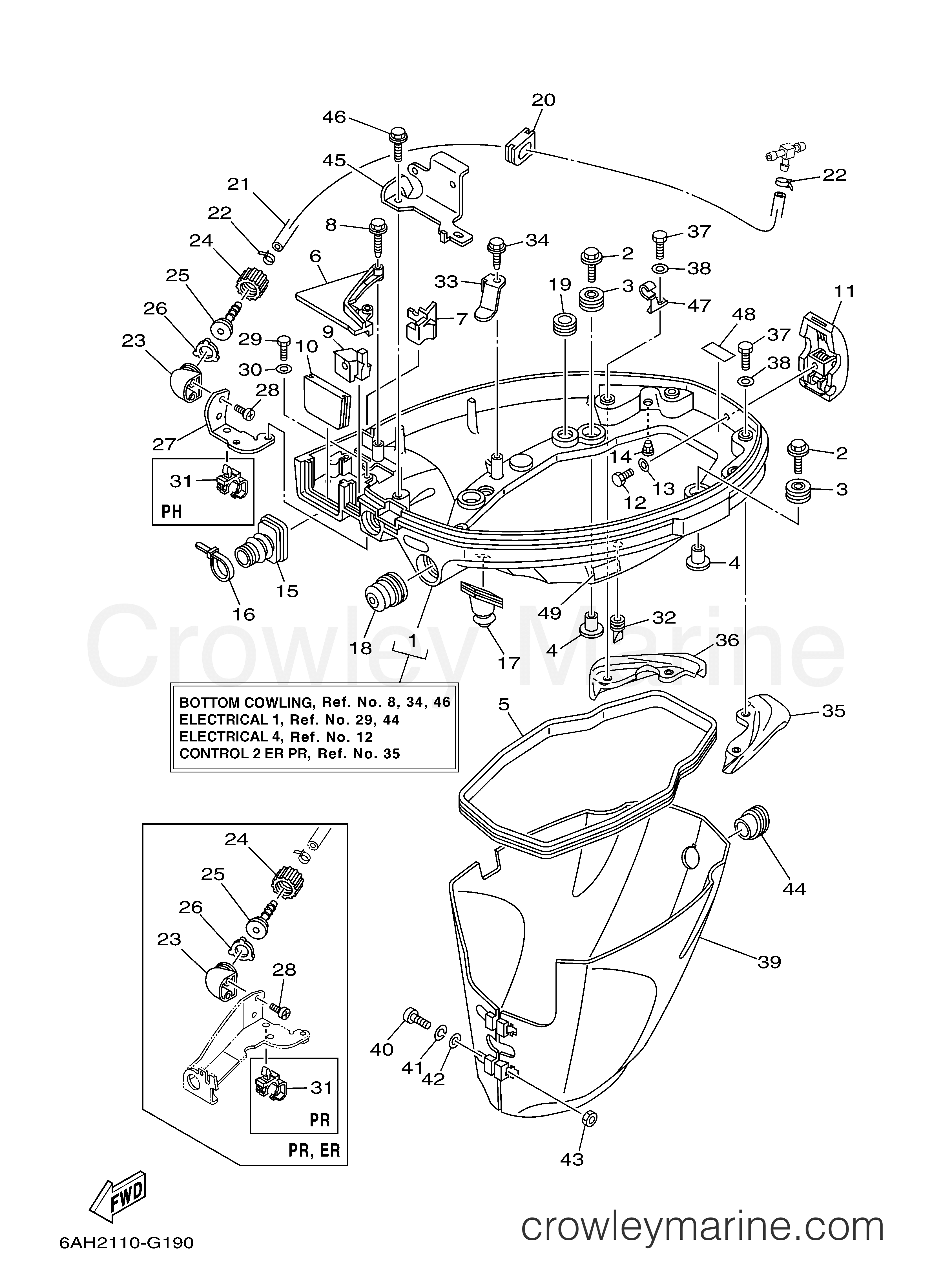 Yamaha Motors F15CPLH - BOTTOM COWLING