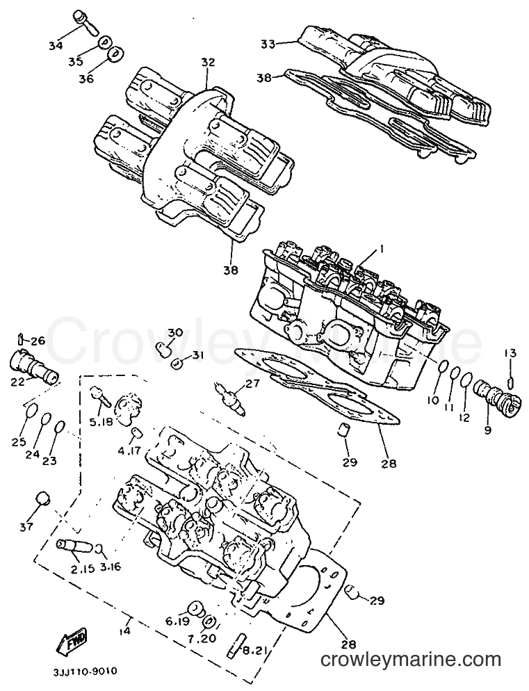 1992 Cruiser XVZ13TD - XVZ13TD (3JJC) [010] - CYLINDER HEAD