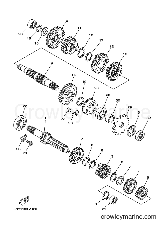 2004 Dirt Bike YZ125 - YZ125 (5XE2) [040] - TRANSMISSION