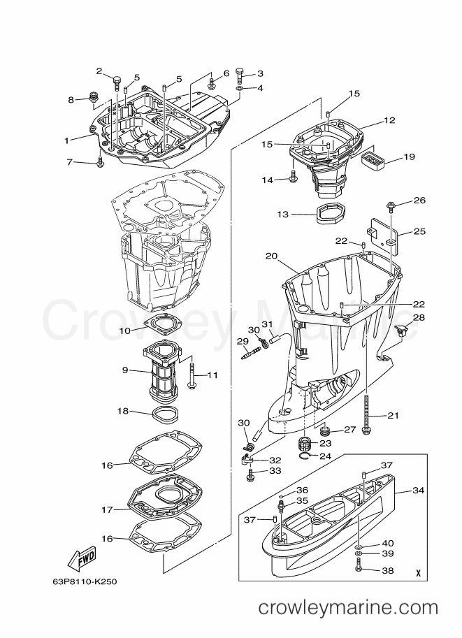 Yamaha Motors F150XA-Y12 (63PA) [300] - UPPER CASING