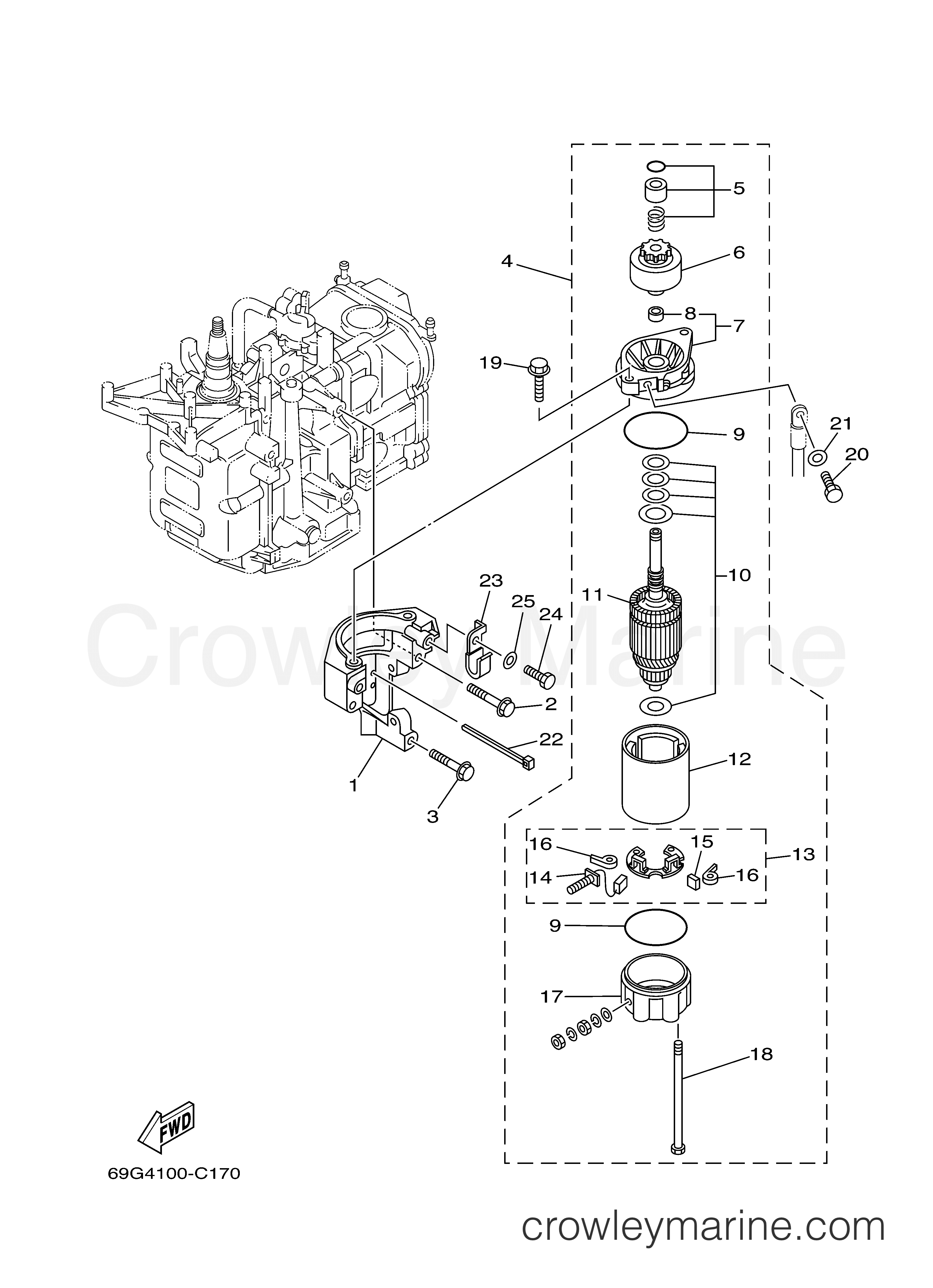 Yamaha Motors T8PLHC - STARTING MOTOR