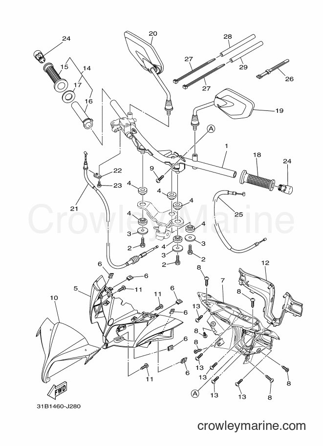 Yamaha Motors T115SEC (31B2) [010] - STEERING HANDLE & CABLE