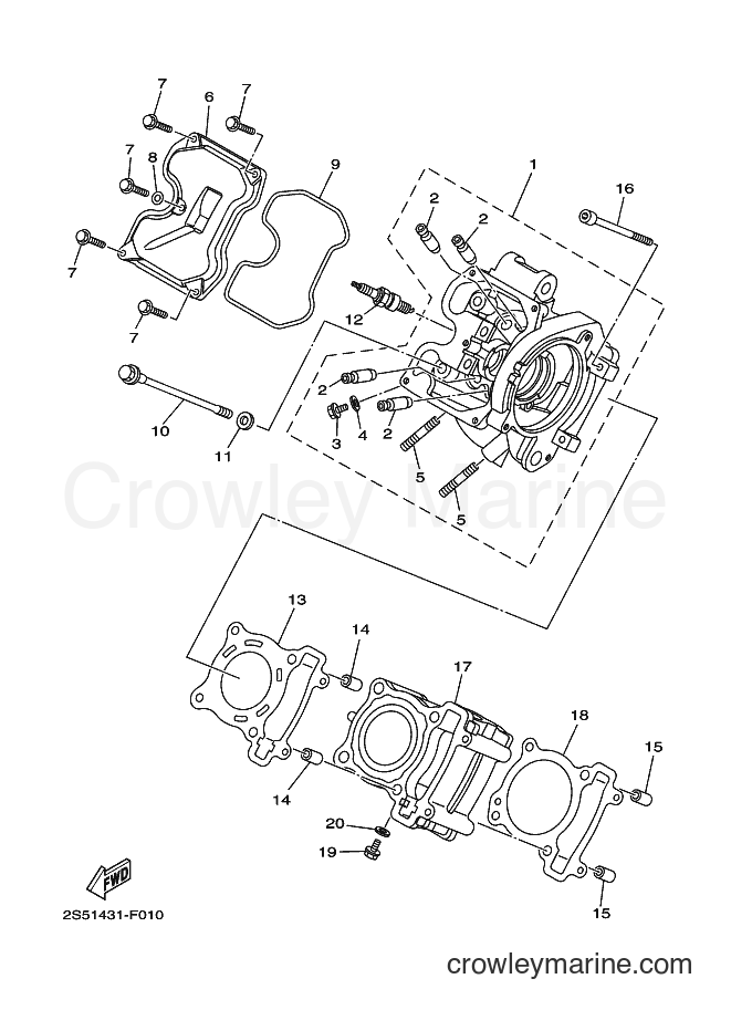 2012 Scooter T135F - T135F (2S58) [010] - CYLINDER HEAD