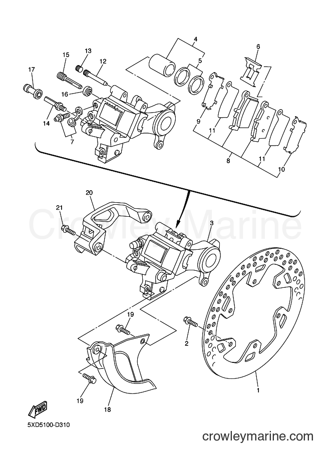 Yamaha Motors WR250F (5UMA) [020] - REAR BRAKE CALIPER