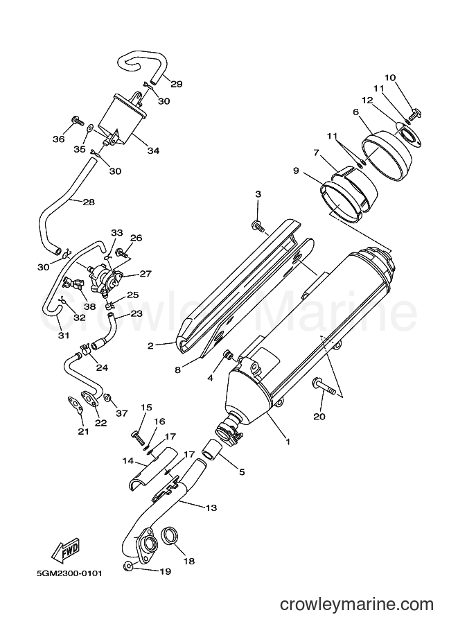 2001 Scooter YP250A - YP250A (5GM5) [080] - EXHAUST