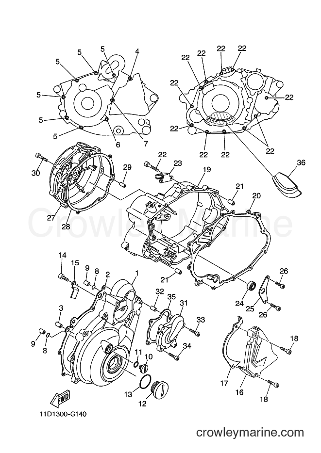2008 Dirt Bike XT660Z - XT660Z (11D1) [030] - CRANKCASE COVER 1