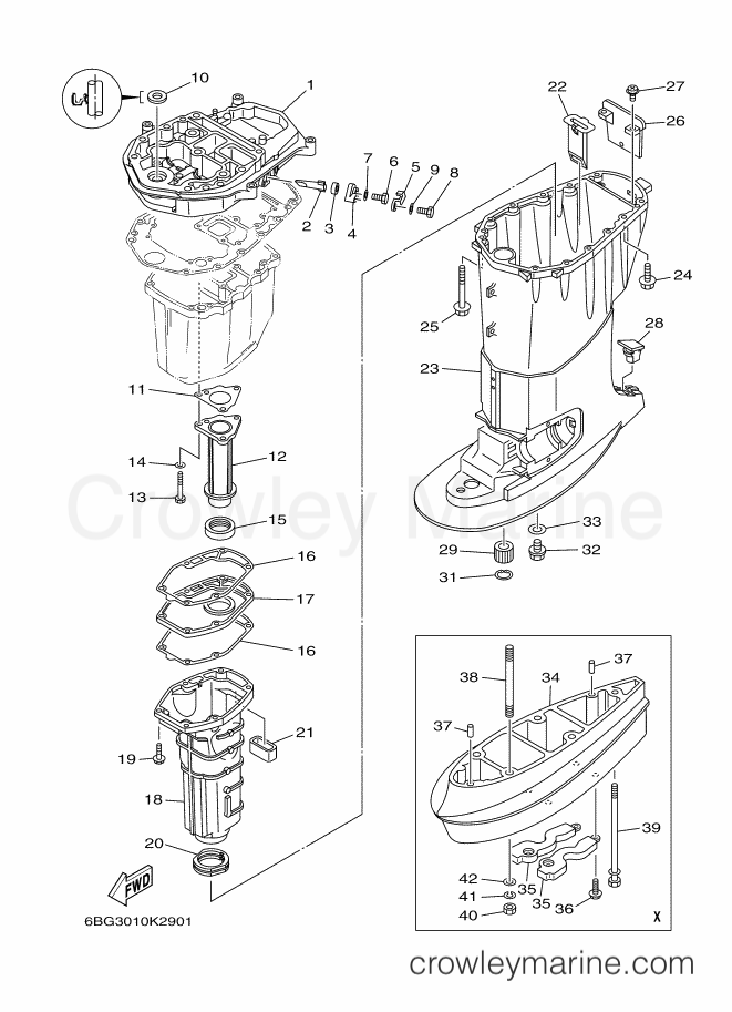 Yamaha Motors F30BEHTL (6BT7) [380] - UPPER CASING