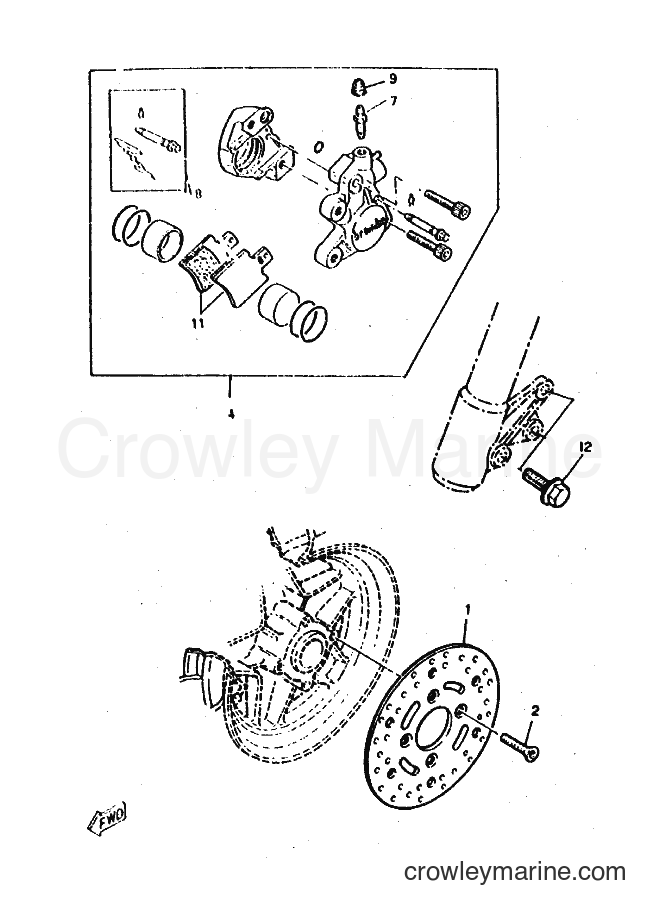1997 Scooter CW50RS - CW50RS (4VB4) [010] - FRONT BRAKE CALIPER