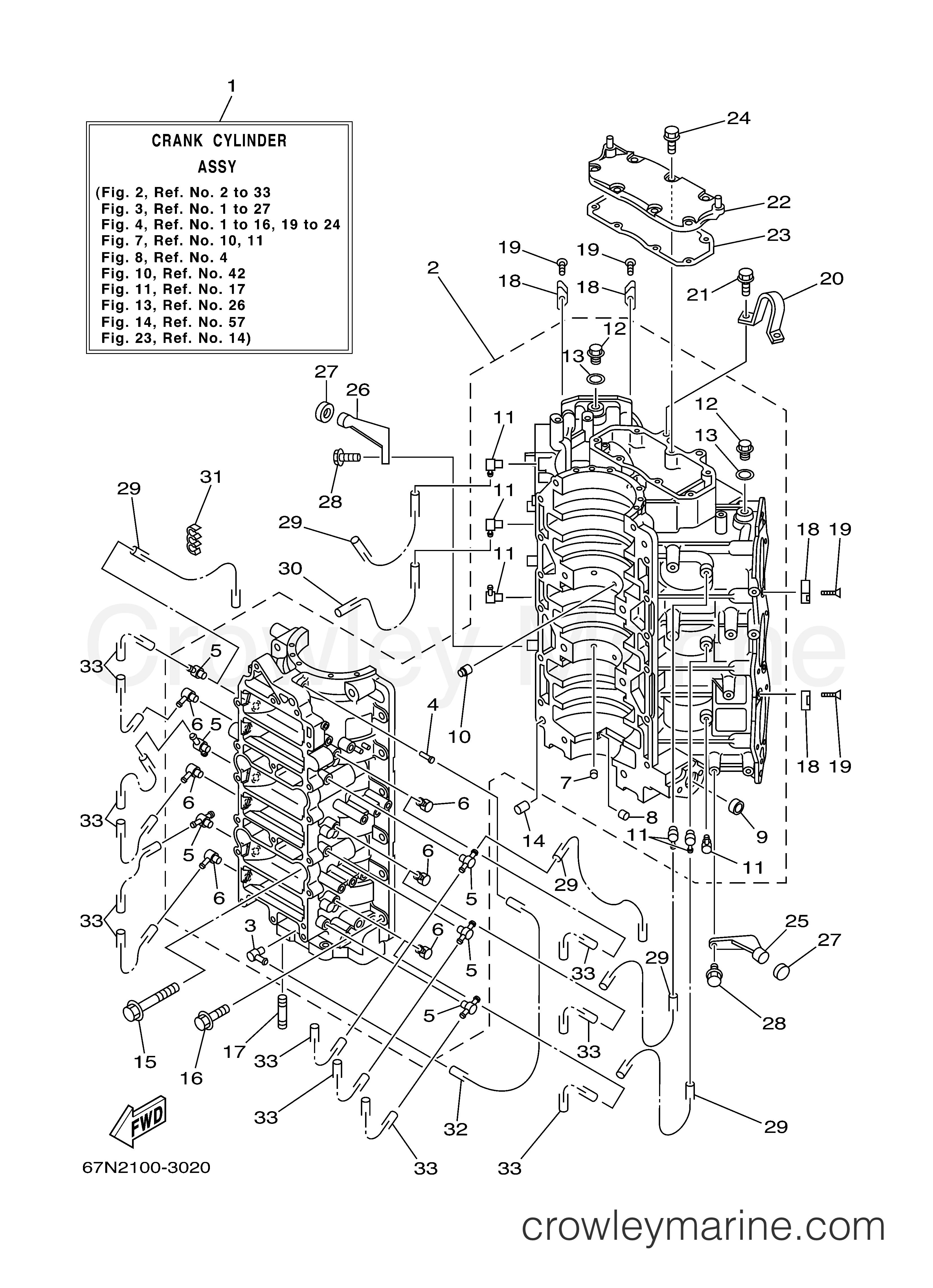 Yamaha Motors VX150TLRB - CYLINDER CRANKCASE 1