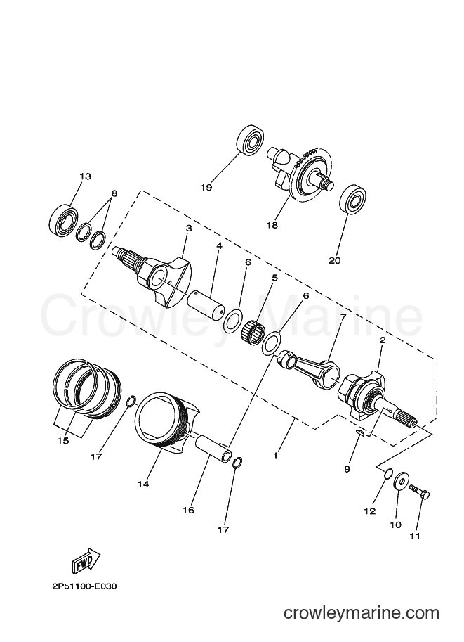 2008 ATV YXR450F - YXR450F (2P5E) [010] - CRANKSHAFT & PISTON