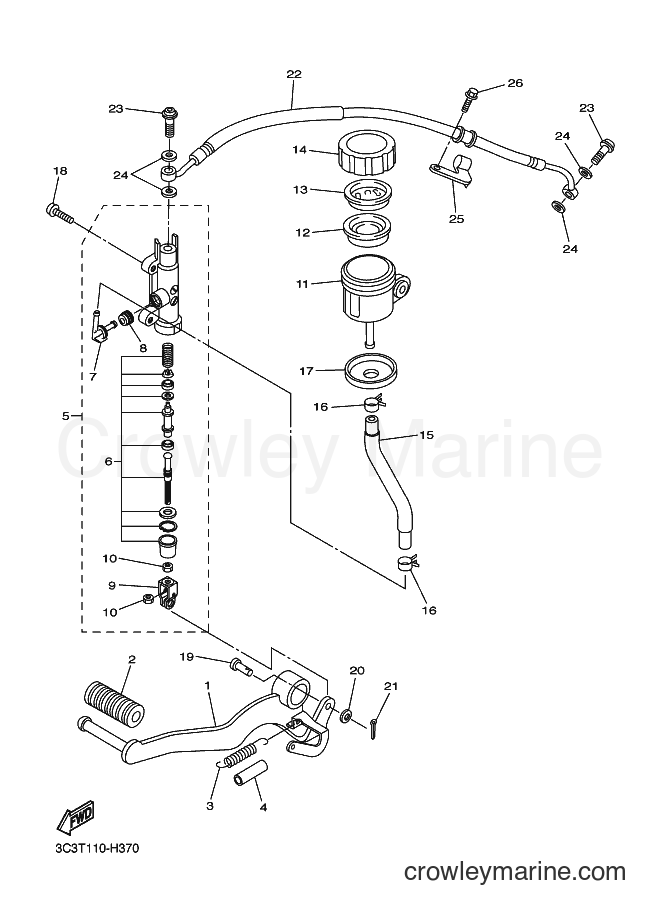 2015 Street Bike FZ1-S - FZ1-S (2DVB) [010] - REAR MASTER CYLINDER