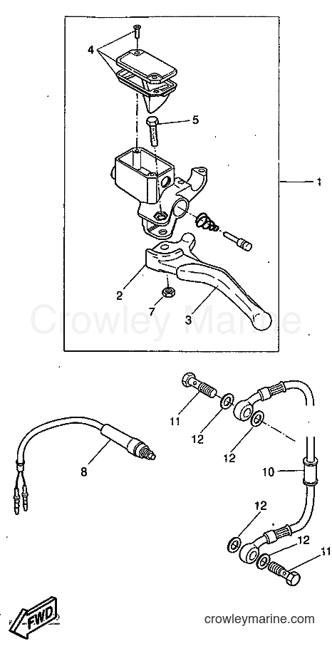1997 Scooter YQ50 - YQ50 (5BS1) [999] - REAR MASTER CYLINDER