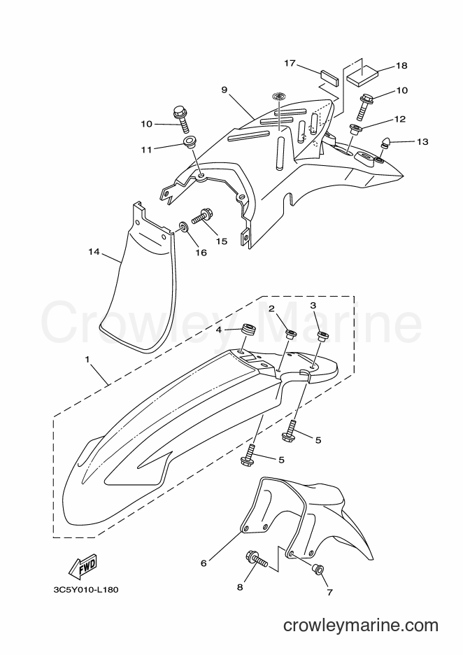 2014 Dirt Bike XT250 - XT250 (1YBF) [010] - FENDER