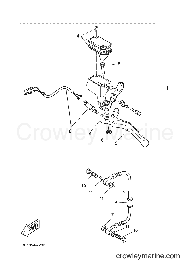 2001 Scooter YQ50 - YQ50 (5PE1) [010] - REAR MASTER CYLINDER