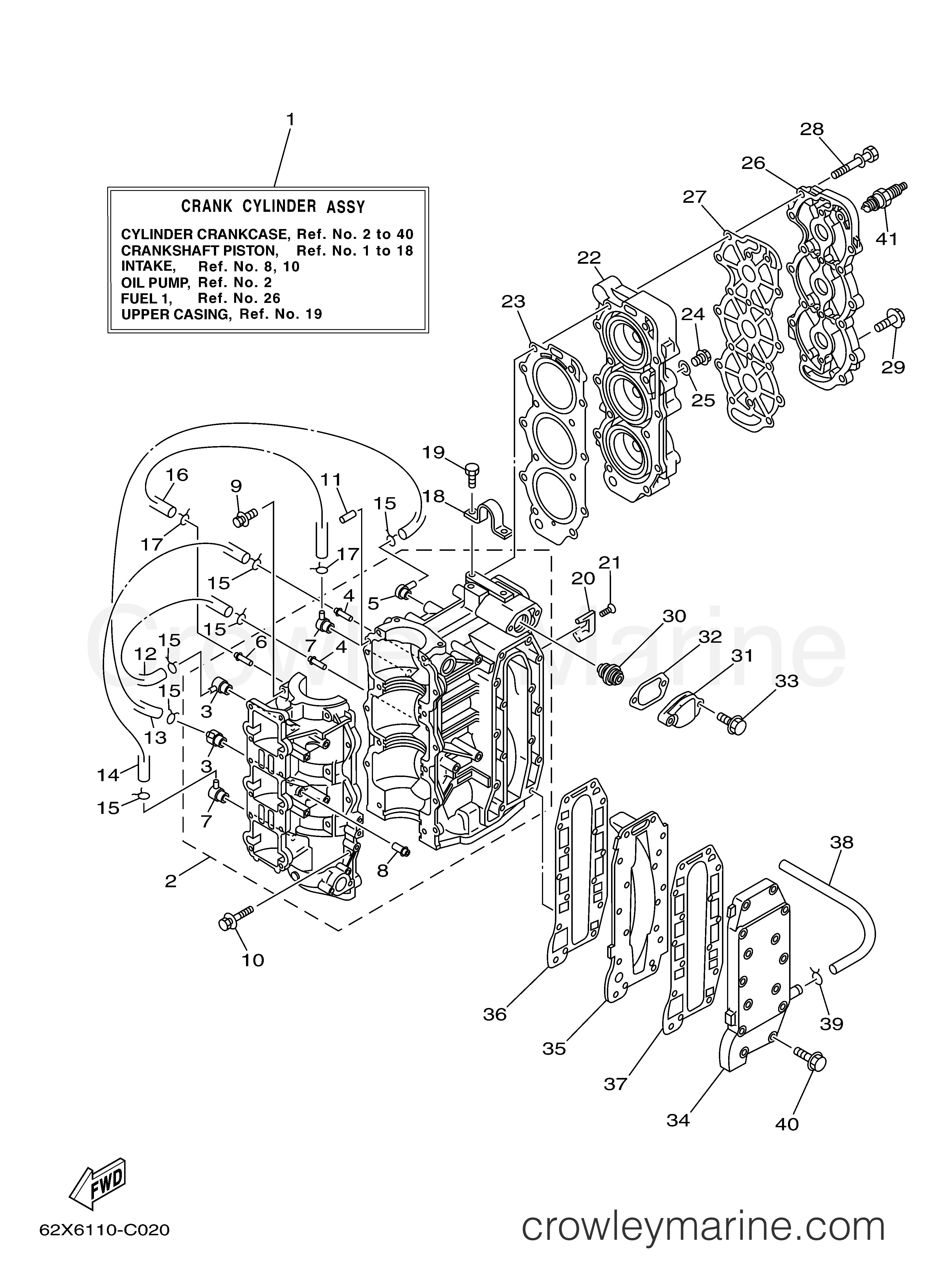Yamaha Motors 50TLRD - CYLINDER CRANKCASE