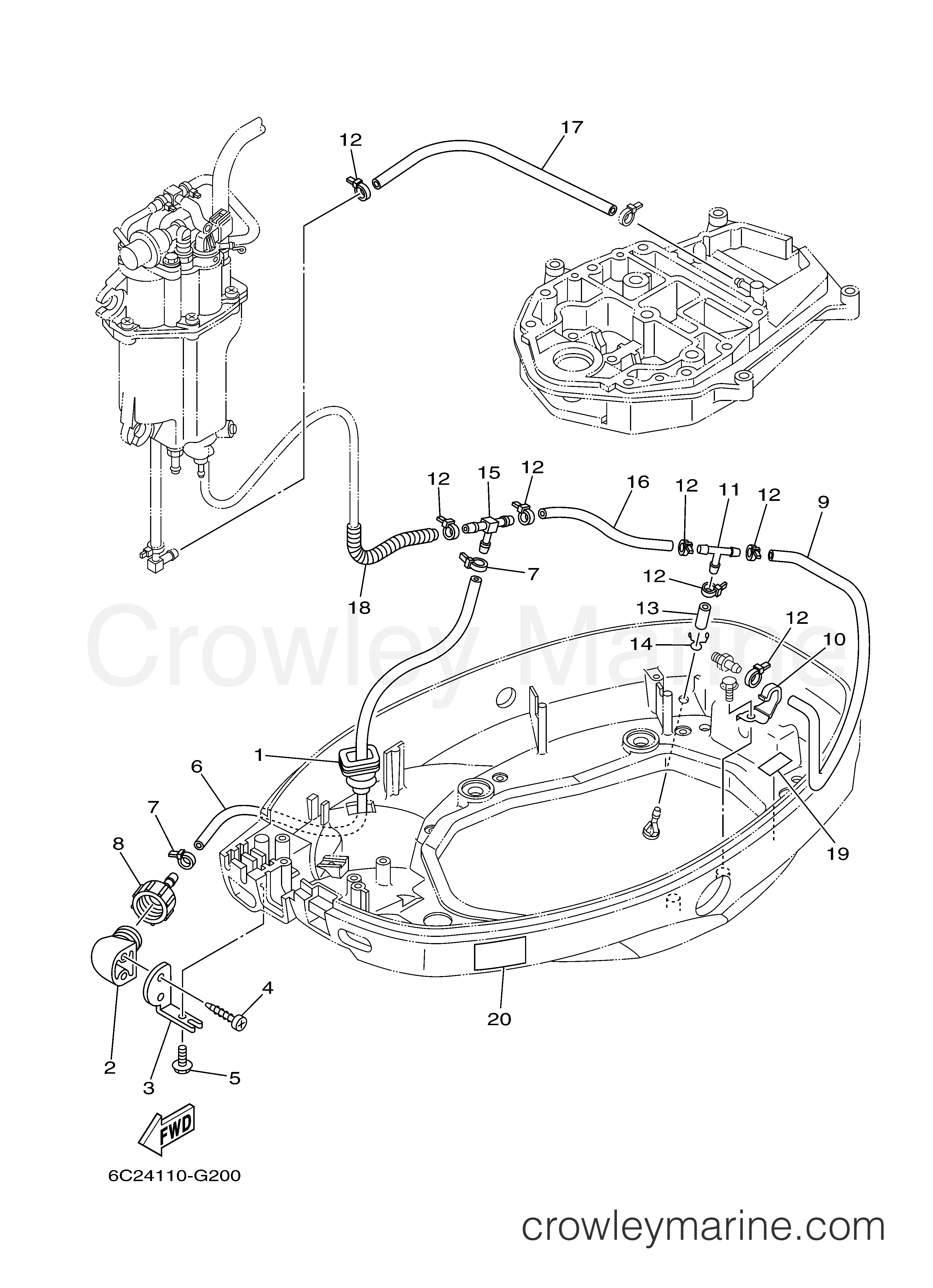 Yamaha Motors F50TLR - BOTTOM COWLING 2