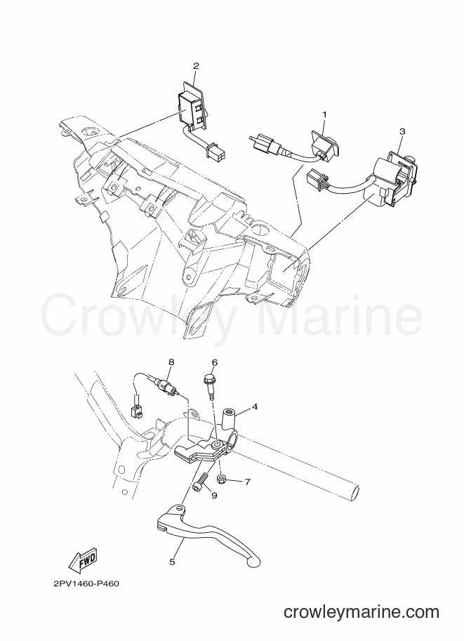 Yamaha Motors T150 (2PV3) [010] - HANDLE SWITCH & LEVER
