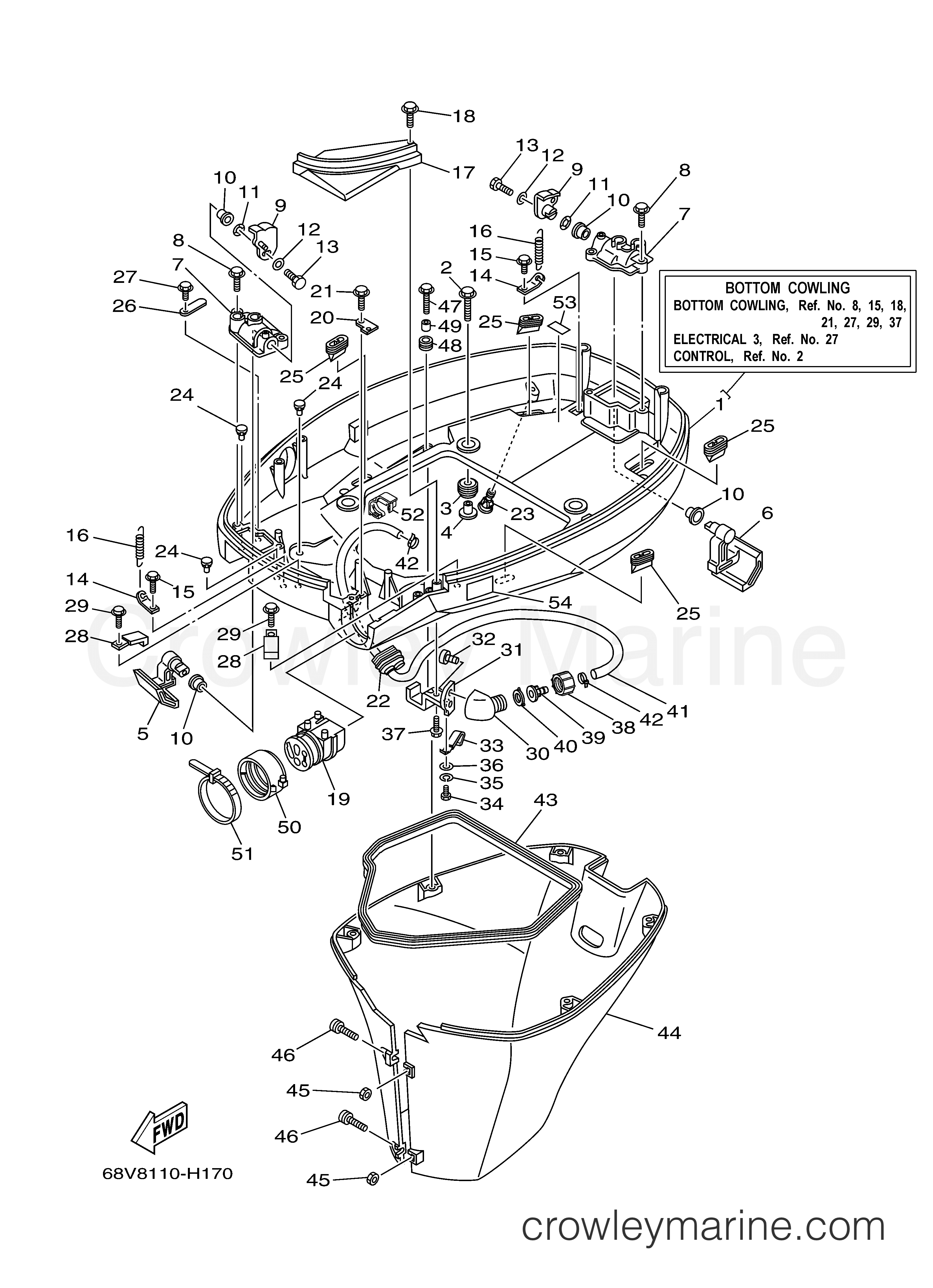 Yamaha Motors LF115TXR - BOTTOM COWLING