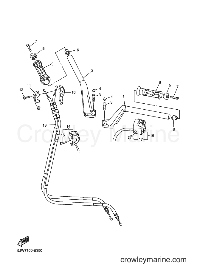 2003 Sport Bike FJR1300 - FJR1300 (5JW9) [010] - STEERING HANDLE & CABLE