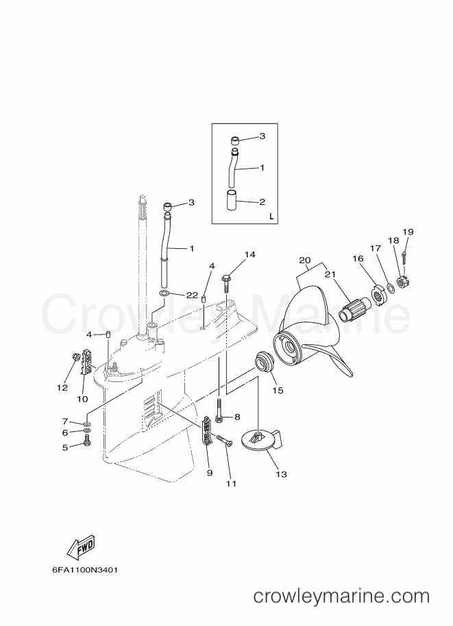 Yamaha Motors F175XA-2014 (6FA1) [100] - LOWER CASING & DRIVE 2