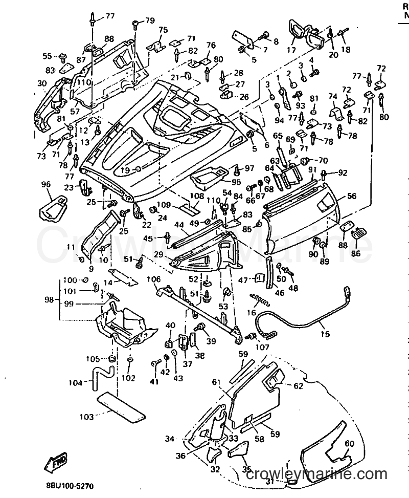 1995 Snowmobile VX800 - VX800 (8BU1) [020] - SHROUD