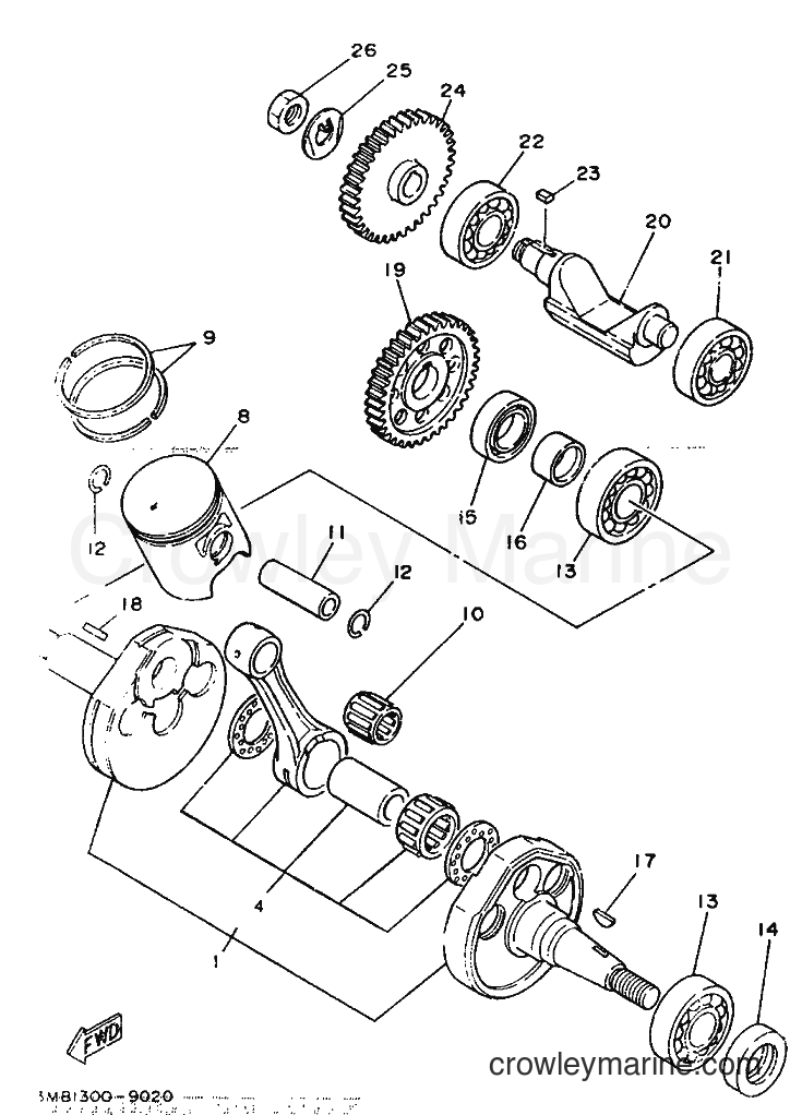 1989 Dirt Bike DT125R - DT125R (3PY1) [999] - CRANKSHAFT & PISTON