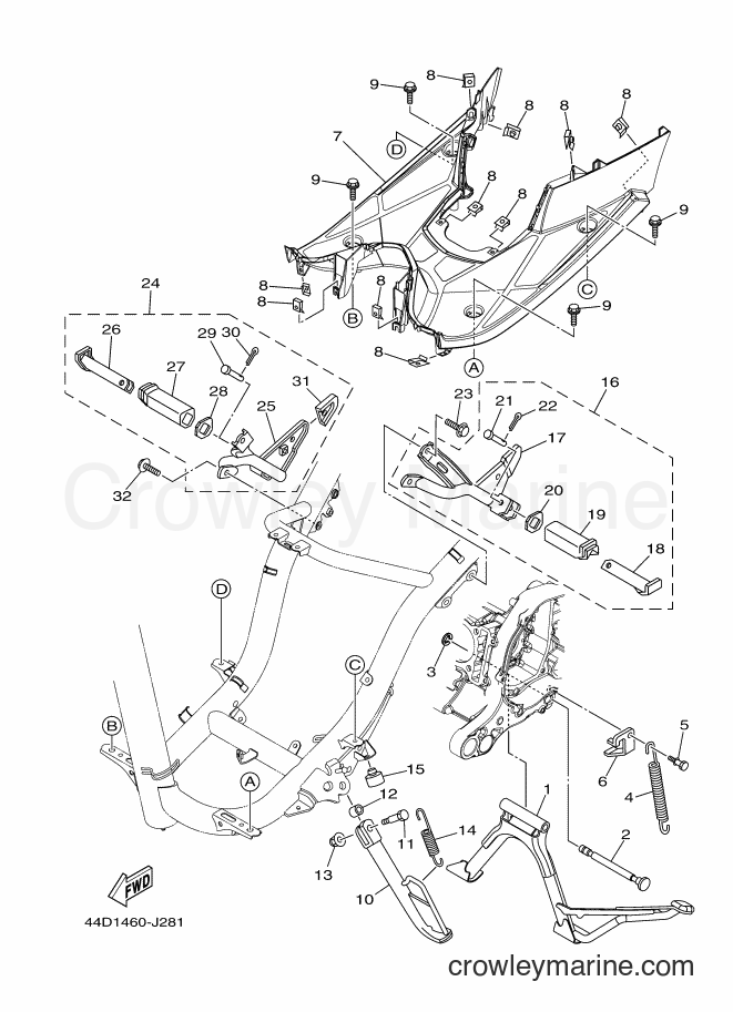 2012 Scooter AL125C - AL125C (44D3) [010] - STAND & FOOTREST