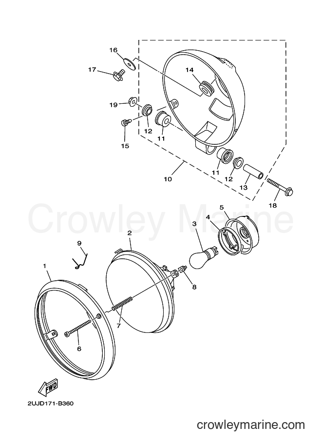 Yamaha Motors XV250 (2UJD) [010] - HEADLIGHT