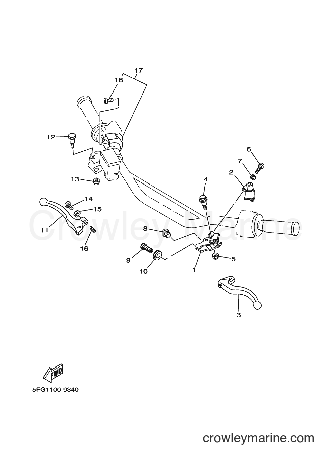 2000 Dirt Bike TT-R225 - TT-R225 (5FG6) [010] - HANDLE SWITCH & LEVER