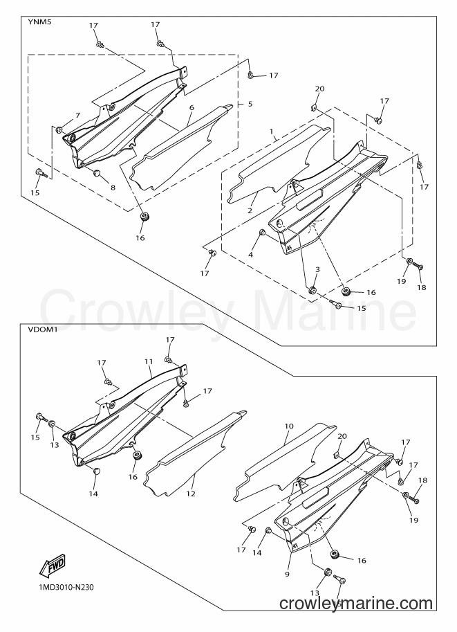 Yamaha Motors FJR1300AS (1MD3) [010] - SIDE COVER