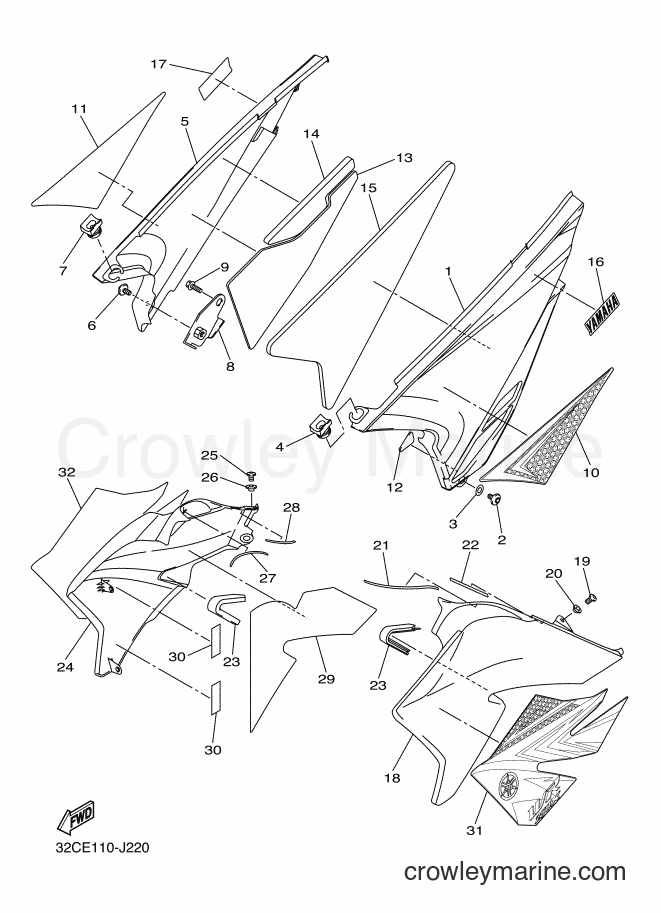 2010 Dirt Bike WR250X - WR250X (32CJ) [010] - SIDE COVER