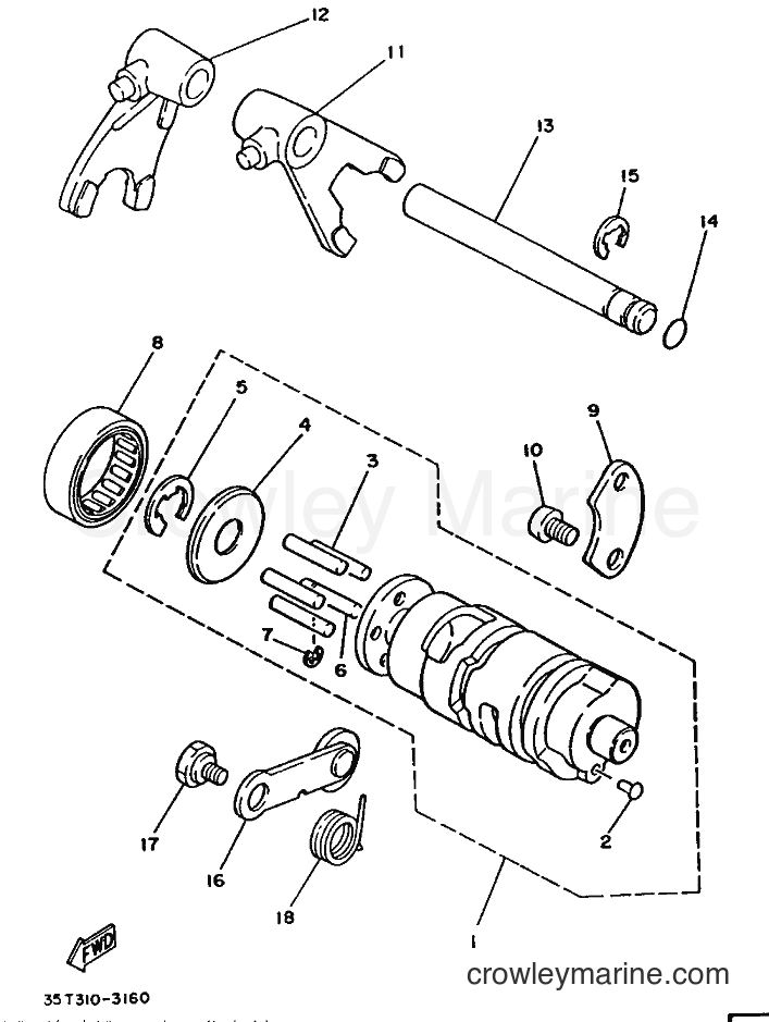 Yamaha Motors T80 (2FL) [999] - SHIFT CAM & FORK