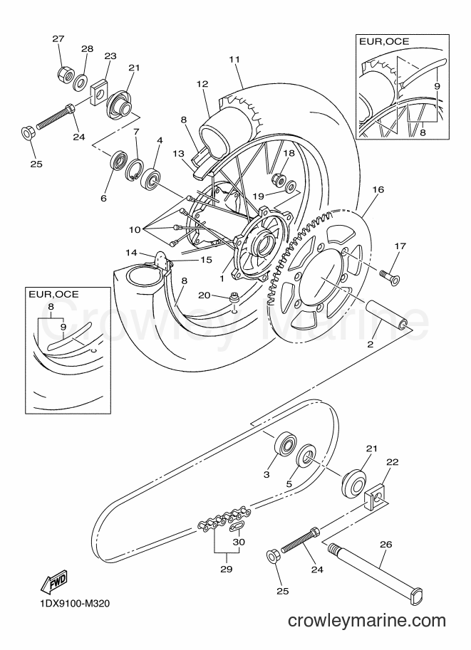 2013 Dirt Bike WR450F - WR450F (1DX9) [010] - REAR WHEEL