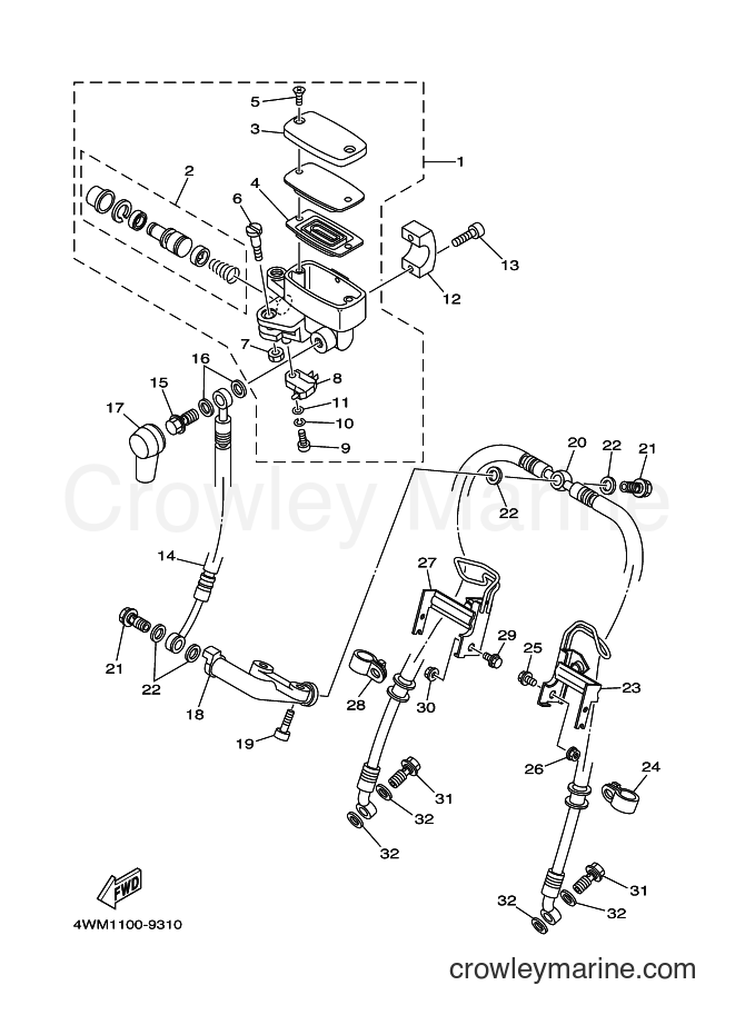 2003 Cruiser XV1600AT - XV1600AT (5GAU) [020] - FRONT MASTER CYLINDER