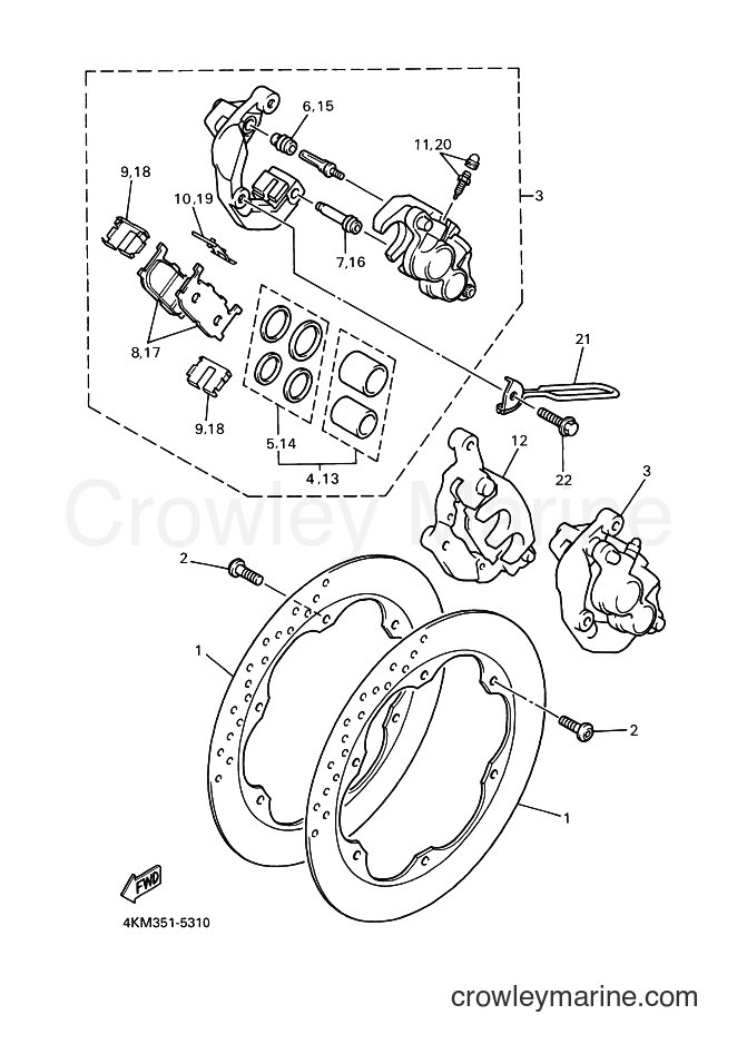 2002 Street Bike XJ900S - XJ900S (4KMD) [011] - FRONT BRAKE CALIPER