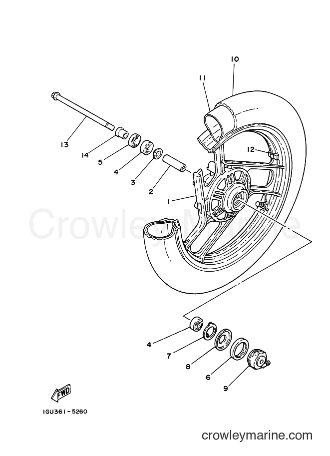 Yamaha Motors RD125LC (1GL) [999] - FRONT WHEEL