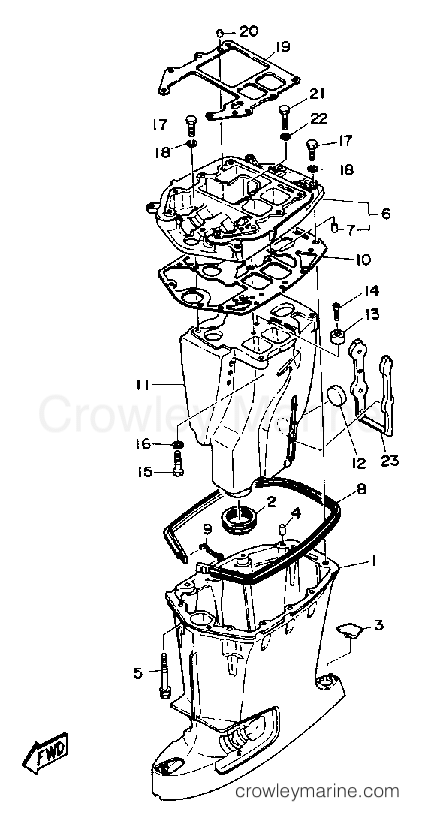 Yamaha Motors C55ELRQ - UPPER CASING