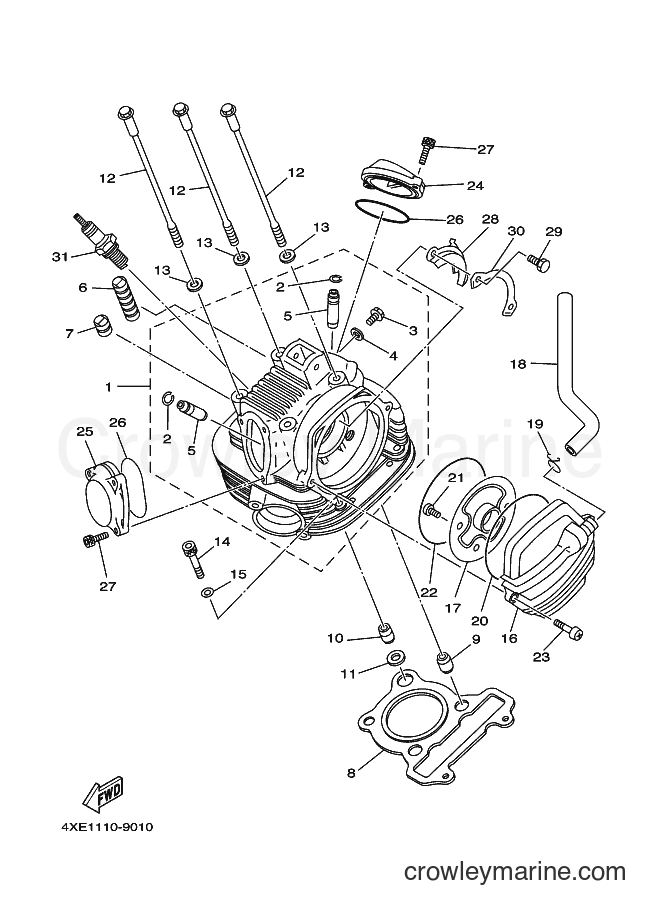 2004 ATV YFM250 - YFM250 (4XEN) [020] - CYLINDER HEAD