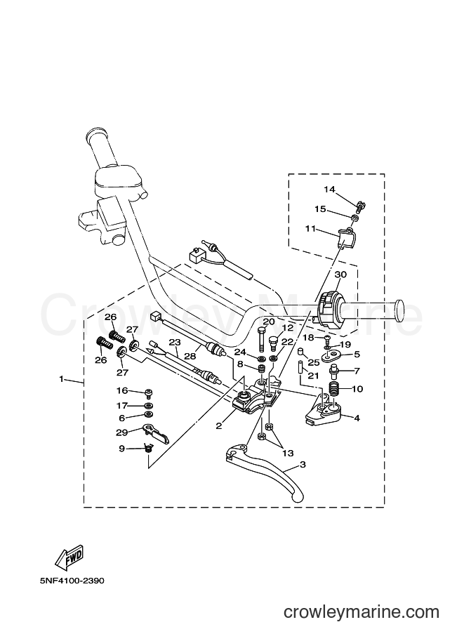 Yamaha Motors YFM350X (5NFA) [020] - HANDLE SWITCH & LEVER