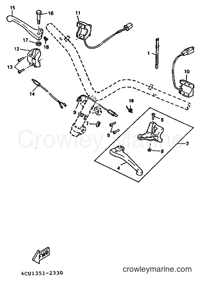 Yamaha Motors YE50 (4LN4) [010] - HANDLE SWITCH & LEVER