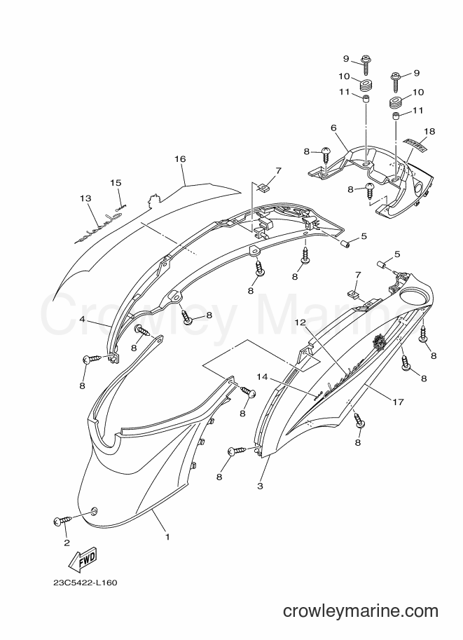 Yamaha Motors AF115C (23C5) [010] - SIDE COVER