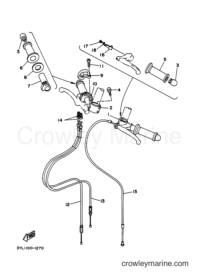 1991 Street Bike TZ250 - TZ250 (3YL1) [999] - STEERING HANDLE & CABLE
