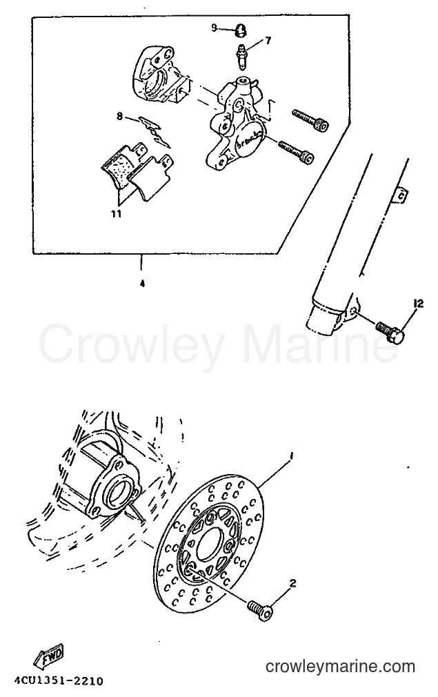 1995 Scooter YE80 - YE80 (4RG1) [999] - FRONT BRAKE