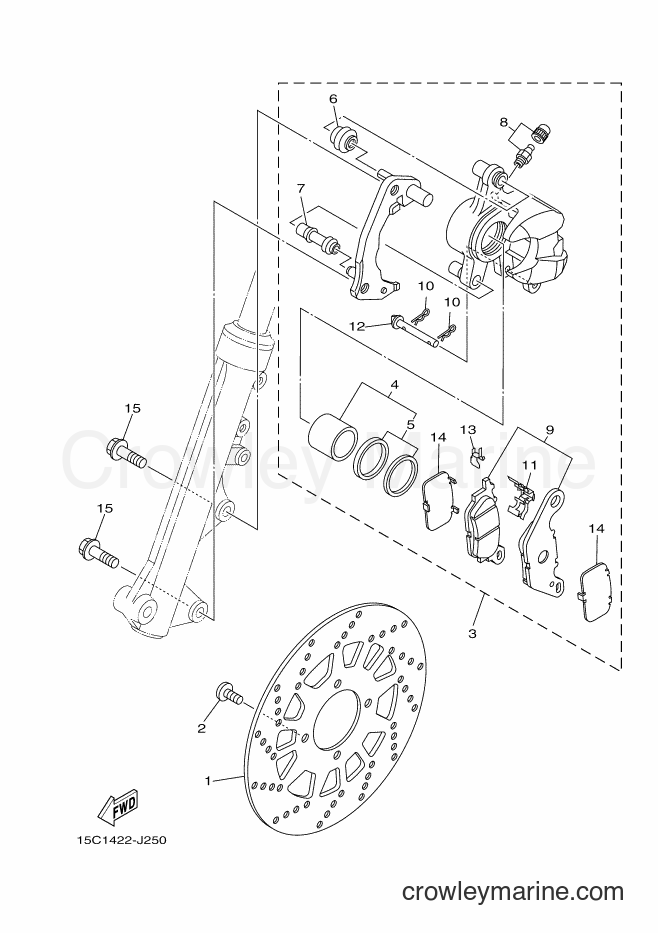 2010 Scooter TK115C - TK115C (15C2) [010] - FRONT BRAKE CALIPER
