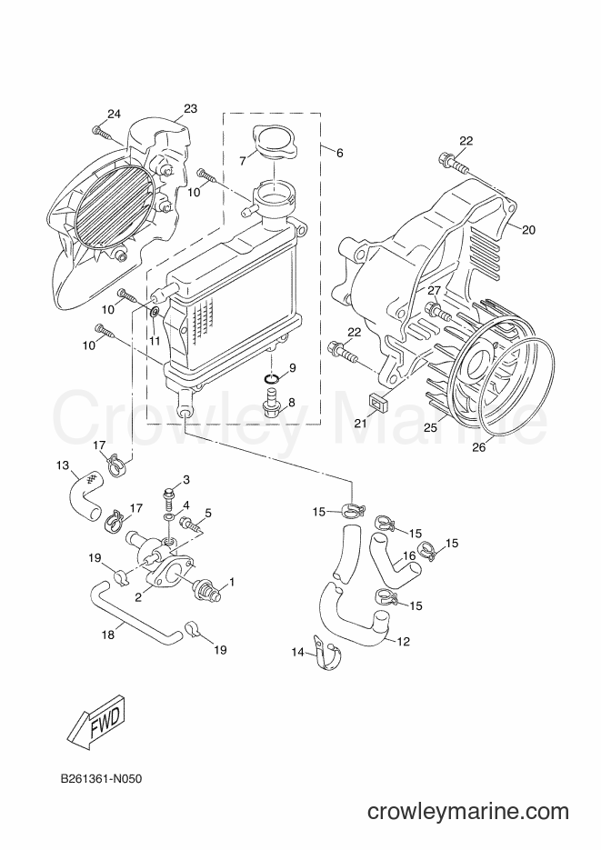2015 Scooter YN50FT - YN50FT (2ACL) [010] - RADIATOR & HOSE