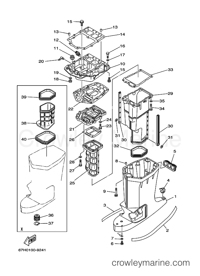 Yamaha Motors 200FETOL (64E2) [040] - UPPER CASING